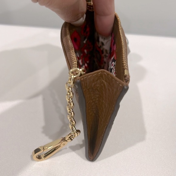 Vera Bradley Slim Coin Purse Cognac Genuine Leather - Picture 9 of 9